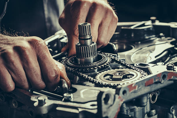Continuously variable transmission gearbox repair closeup. Stock Photo. Continuously variable transmission gearbox repair closeup. Stock Photo.